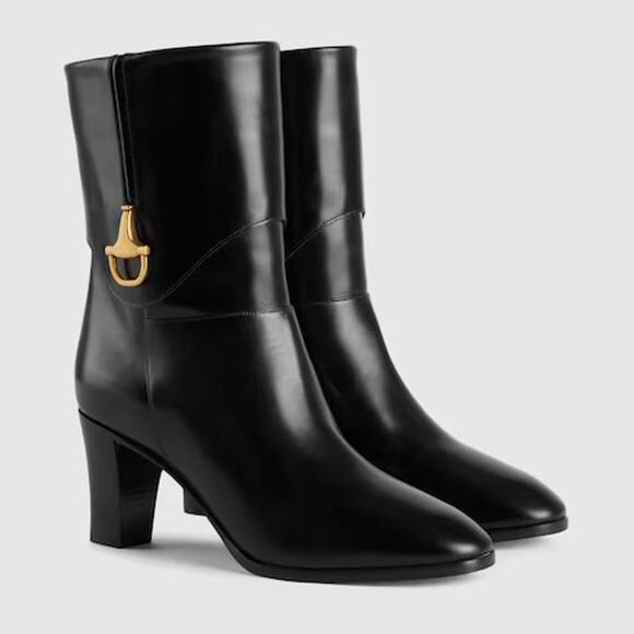 Gucci Elizabeth Half Horsebit ankle boots Black size 37 - Picture 8 of 10